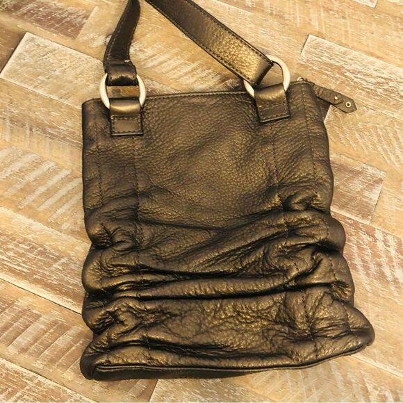 Cole Haan Leather crossbody gold purse - Picture 3 of 7